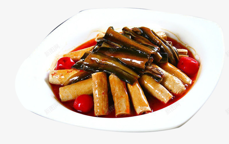 豆筋烧鳝段png免抠素材_新图网 https://ixintu.com 中华美食 产品实物 家常菜 特色菜 菜肴 豆筋烧鳝段