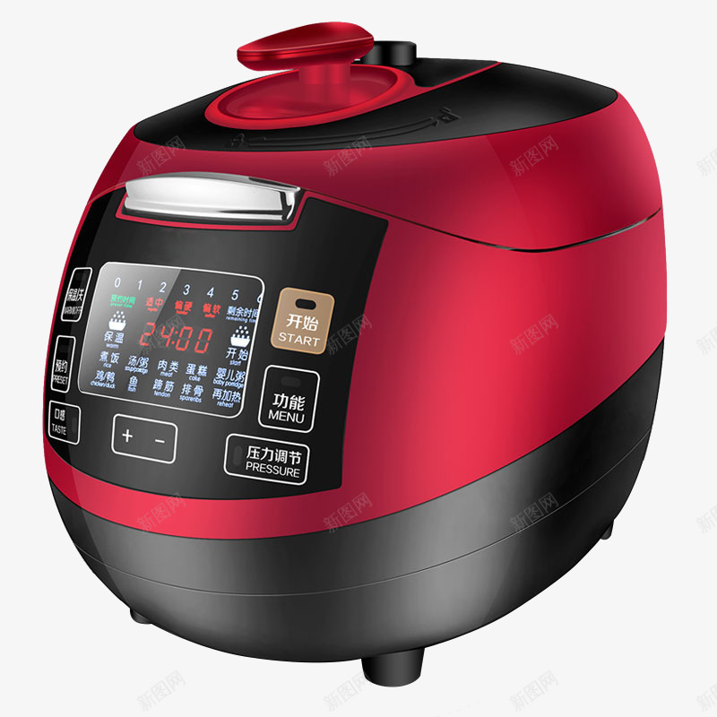 红色电压力锅png免抠素材_新图网 https://ixintu.com 产品实物 家用 小家电 智能电压锅 电压力锅 电压锅 电高压锅饭煲 红色电压力锅