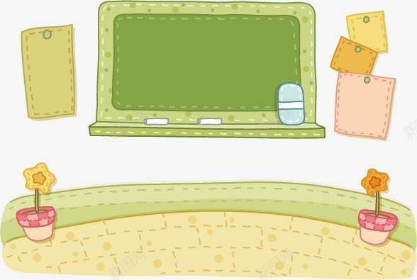 花朵教室矢量图ai免抠素材_新图网 https://ixintu.com 卡通 教室 花朵 黑板 矢量图