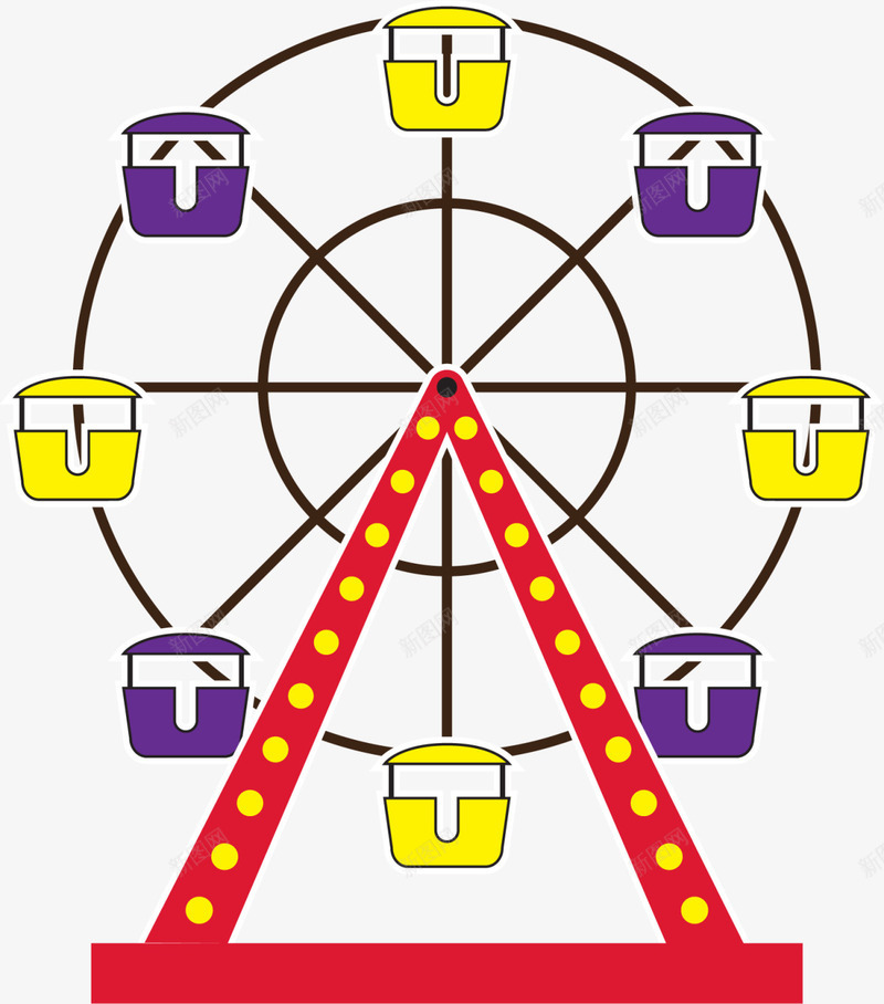 扁平简约游乐园摩天轮png免抠素材_新图网 https://ixintu.com 6月1号 儿童节 六一节 摩天轮 游乐园 游乐场 玩耍 童趣