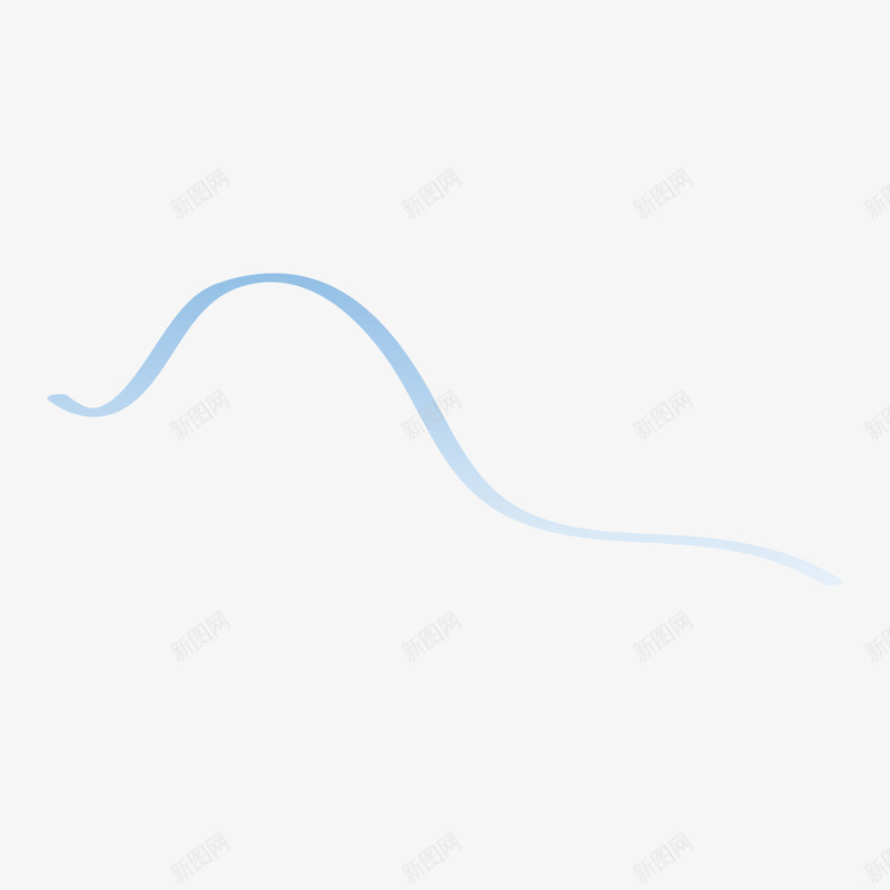 丝带png免抠素材_新图网 https://ixintu.com 弯曲 渐隐 蓝色