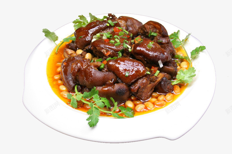 蹄子黄豆猪手png免抠素材_新图网 https://ixintu.com 传统美食 家常菜 特色菜 菜品素材 餐饮美食 黄豆扣猪手