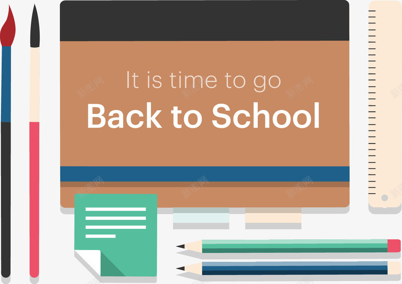 美术用品png免抠素材_新图网 https://ixintu.com 书桌桌面 俯视桌面 棕色 画笔 铅笔