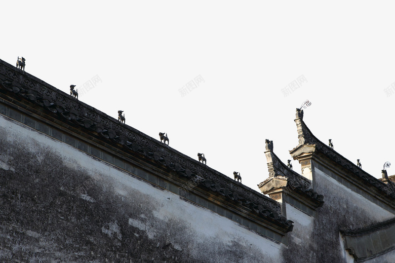 微派特色雕刻马头墙png免抠素材_新图网 https://ixintu.com 墙檐 微派