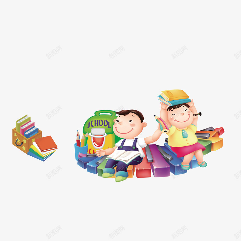开学季卡通png免抠素材_新图网 https://ixintu.com 卡通素材 开学季 设计素材