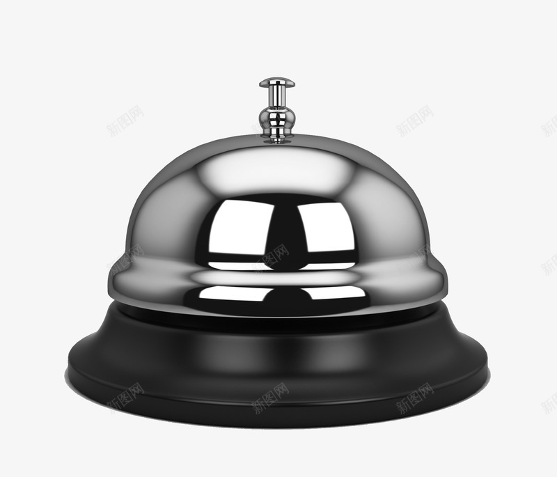 立体不锈钢警报铃实物png免抠素材_新图网 https://ixintu.com 不锈钢 反光 提示 立体 警报 警报铃 铃声 铃铛