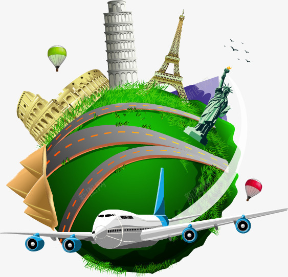 世界旅游名胜古迹png免抠素材_新图网 https://ixintu.com 世界各地 名胜古迹 埃菲尔铁塔 外出旅游 斗兽场 比萨斜塔 自由女神像 金字塔 飞机