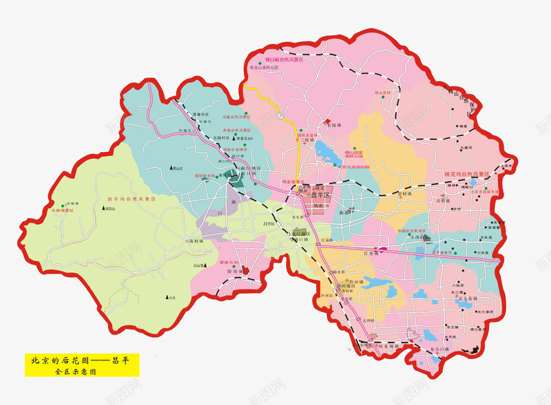 北京后花园昌平地图png免抠素材_新图网 https://ixintu.com 北京地图 地图素材 地铁图 昌平