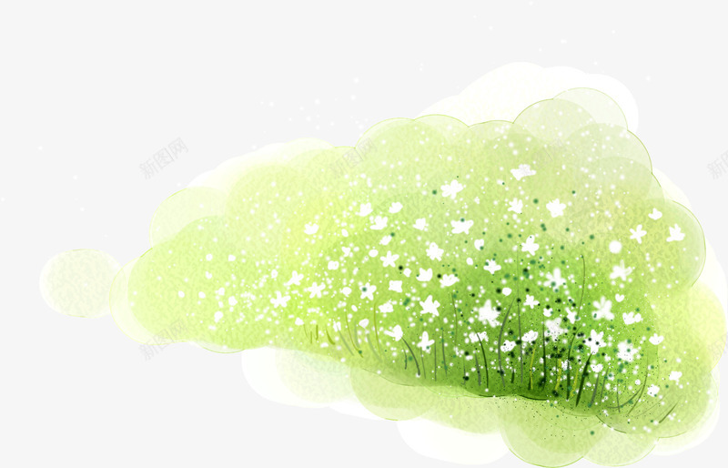 手绘绿色梦幻草丛美景png免抠素材_新图网 https://ixintu.com 梦幻 绿色 美景 草丛