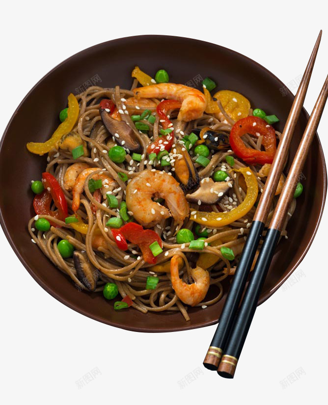 炒面png免抠素材_新图网 https://ixintu.com 大虾 炒面 筷子 面条 食物