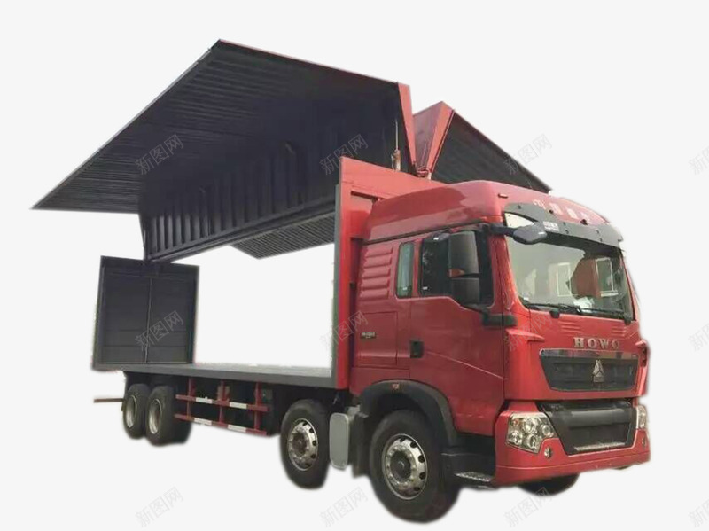 翼开启式厢式专用汽车png免抠素材_新图网 https://ixintu.com 专用汽车 厢式车 箱体可开启式专用车 翼展车