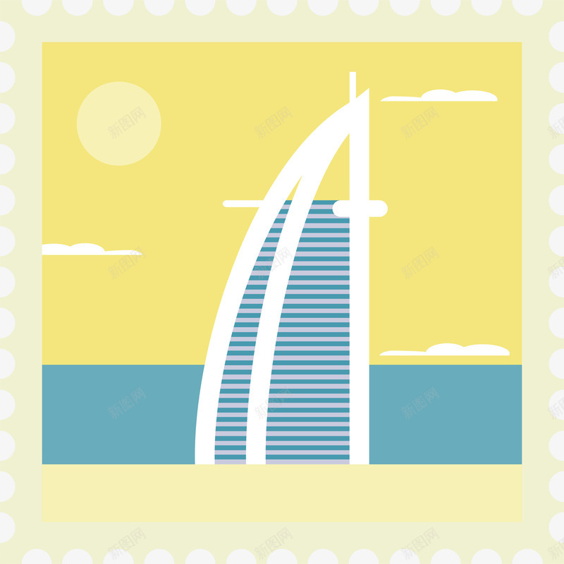 卡通旅游城市邮票迪拜矢量图ai免抠素材_新图网 https://ixintu.com 世界各国国旗 世界各国邮票 世界邮票 国旗邮票 特色邮票 矢量图 迪拜邮票 邮票收集 邮票模板 集邮