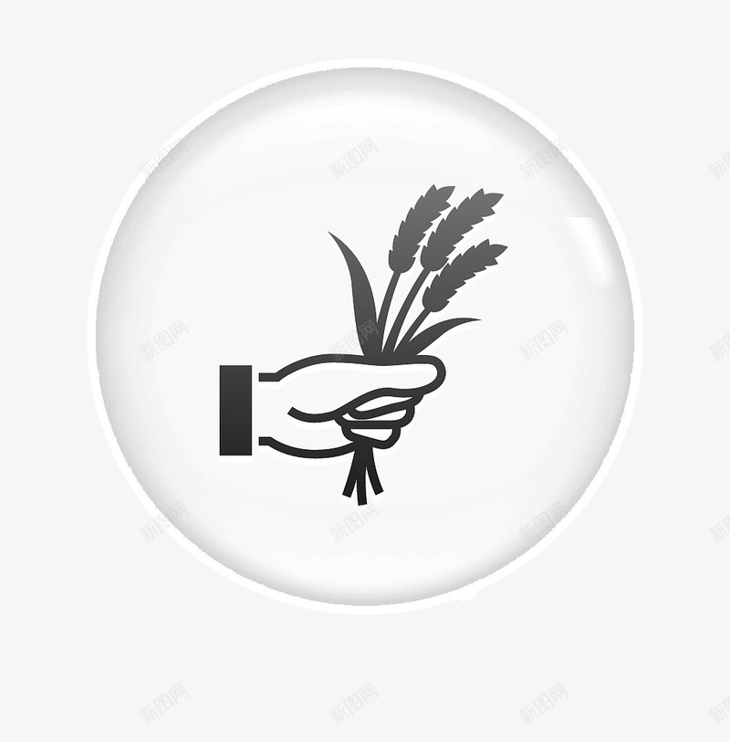 收麦子图标png_新图网 https://ixintu.com 圆形图标 手 拿着东西 收麦子 矢量收麦子图标 麦穗 麦穗收割