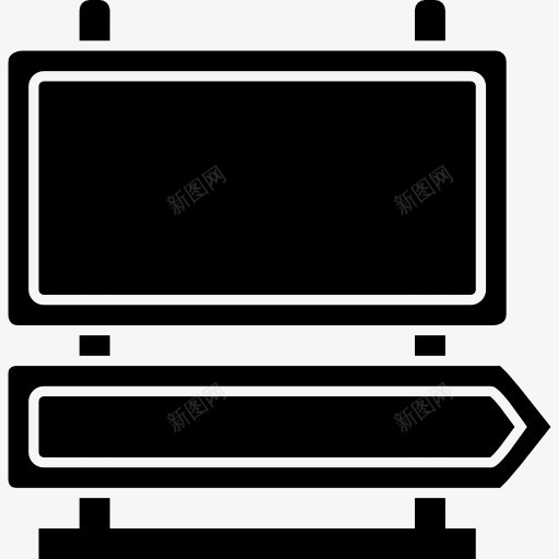 矩形和箭头信号图标png_新图网 https://ixintu.com 交通信号 信号 信号设置 标志 矩形 箭头 街 街道 黑色