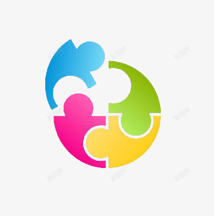 创意拼图标志psd_新图网 https://ixintu.com 创意拼图标志 商标 图标设计 标志图标 标志大全 环形拼图 行业标志