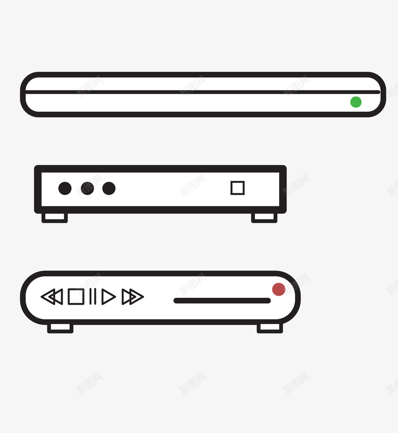影碟机矢量图图标ai_新图网 https://ixintu.com VCD 家电 影碟机 矢量图