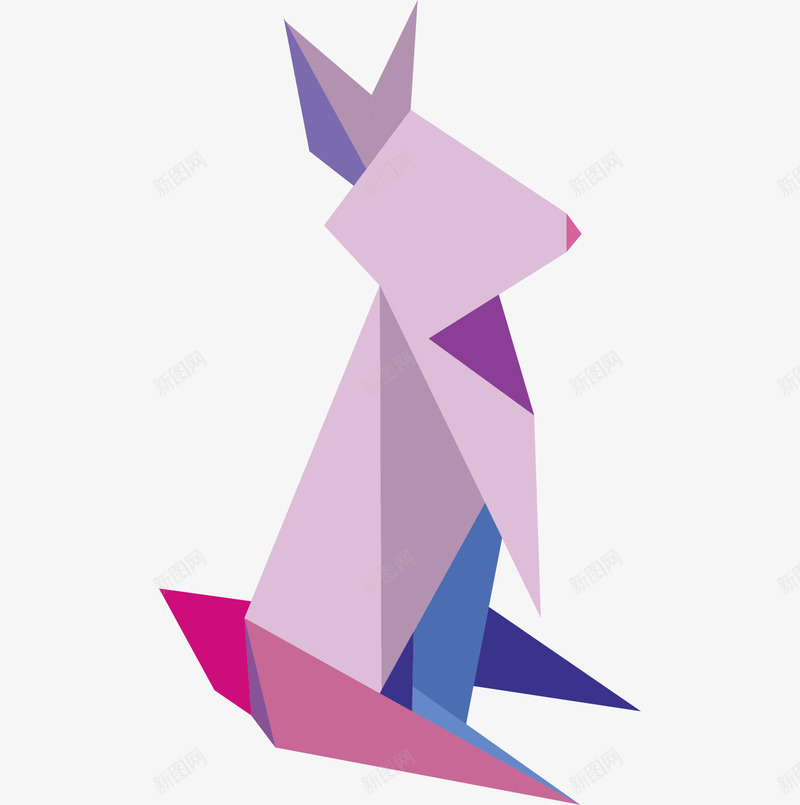 拼图兔子png免抠素材_新图网 https://ixintu.com 兔子 创意 可爱 尾巴 彩色 拼图 站立 耳朵