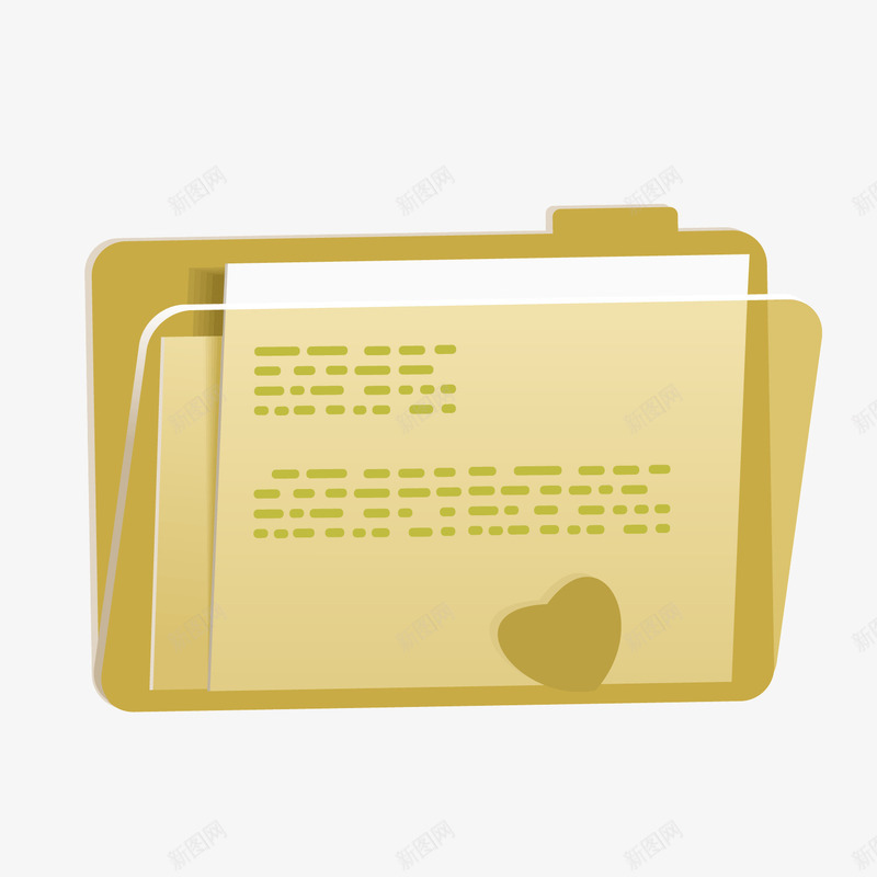 黄色文件夹信件png免抠素材_新图网 https://ixintu.com 信件 文件夹 黄色