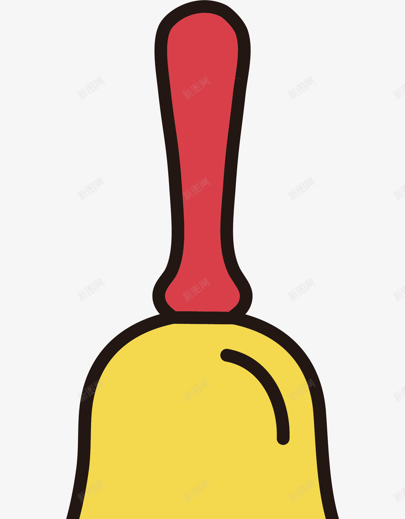 圣诞铃铛装饰图标png_新图网 https://ixintu.com 卡通装饰 喜迎圣诞 圣诞节 扁平化 矢量图案 黄色铃铛