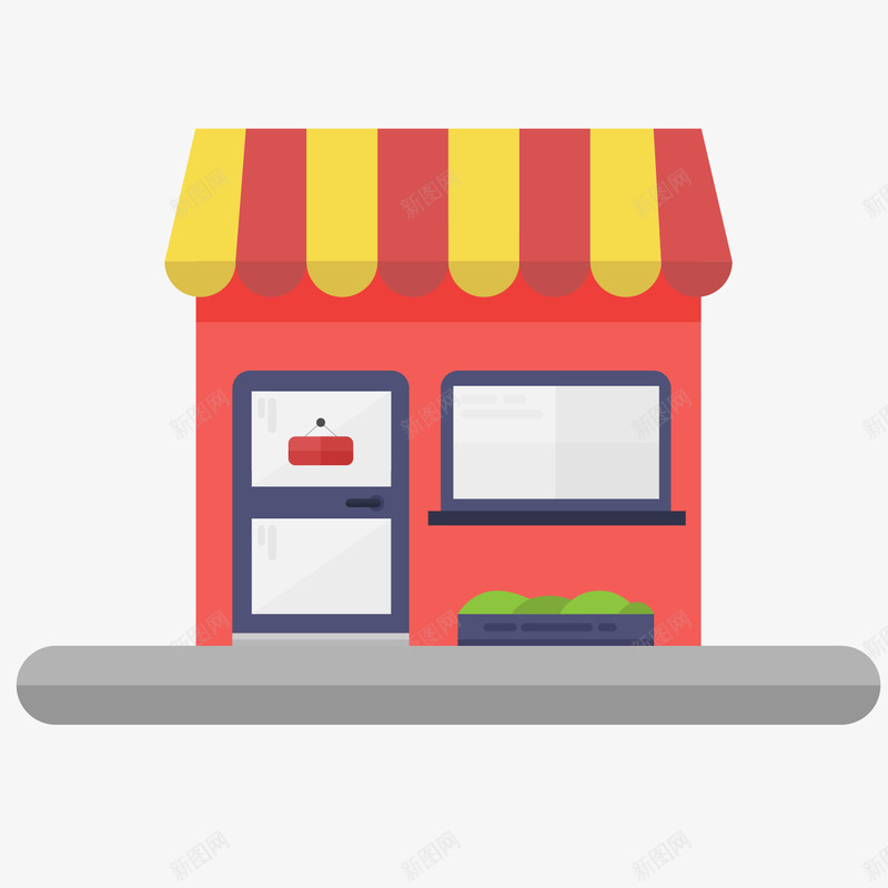卡通商店便利店矢量图ai免抠素材_新图网 https://ixintu.com 便利店 卡通 商店 建筑 矢量图