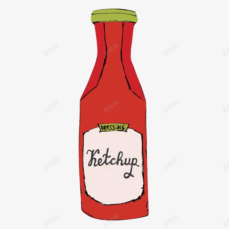 红色塑料瓶子番茄酱包装卡通手绘png免抠素材_新图网 https://ixintu.com ketchup 手绘 烹饪佐料 番茄 番茄酱 番茄酱包装 茄汁 调味品 酱状浓缩制品 颜料 食物