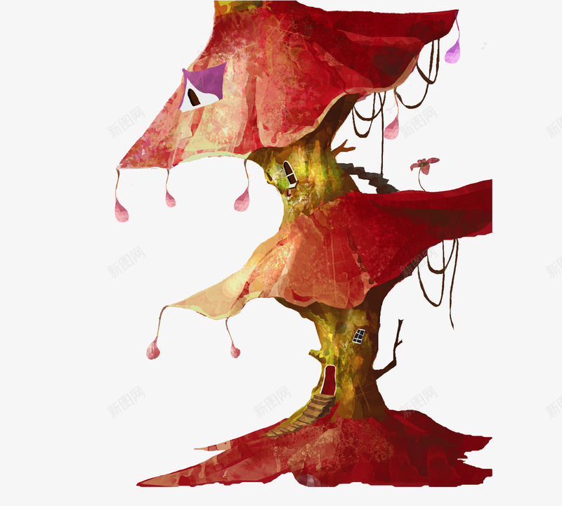 红色卡通小屋魔幻韩国可爱png免抠素材_新图网 https://ixintu.com 卡通可爱 卡通小屋 卡通红色 可爱 可爱卡通 小屋 红色 韩国卡通 魔幻