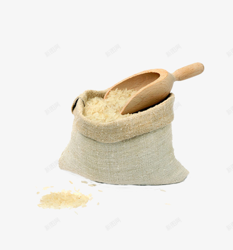 食物大米png免抠素材_新图网 https://ixintu.com 一袋大米 大米 稻谷 米粒