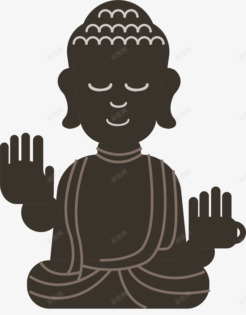 卡通佛像矢量图ai免抠素材_新图网 https://ixintu.com 中华人民共和国香港特别行政区 中国香港 佛像 佛陀 凌霄阁 卡通佛像 地标 特色 矢量图 香港庙街 香港指南针 香港特色