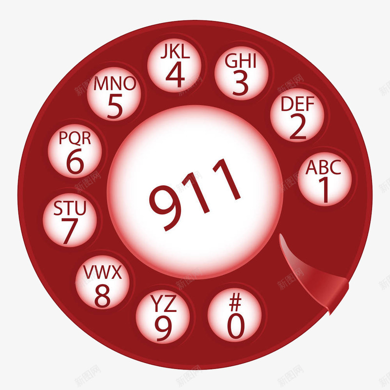 老式电话拨打911png免抠素材_新图网 https://ixintu.com 卡通手绘 听电话 手机 打电话 拨号界面 拨打 接听 电话 界面 联系设备 通信 通信设备
