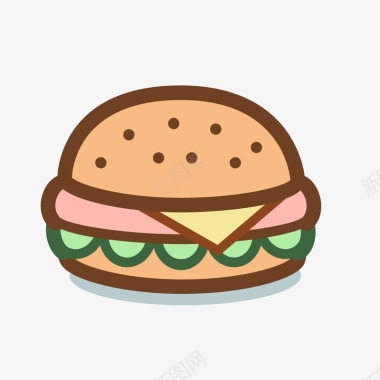 简约食品汉堡标图矢量图图标图标