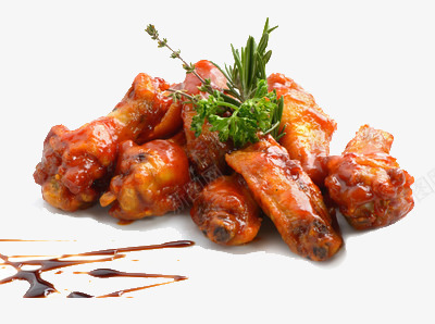 蜜汁鸡翅png免抠素材_新图网 https://ixintu.com 菜名 青色 食物