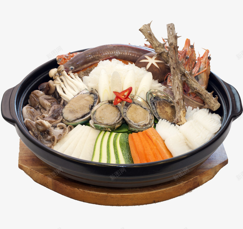 砂锅食材png免抠素材_新图网 https://ixintu.com 做饭 厨房 砂锅 锅里的菜