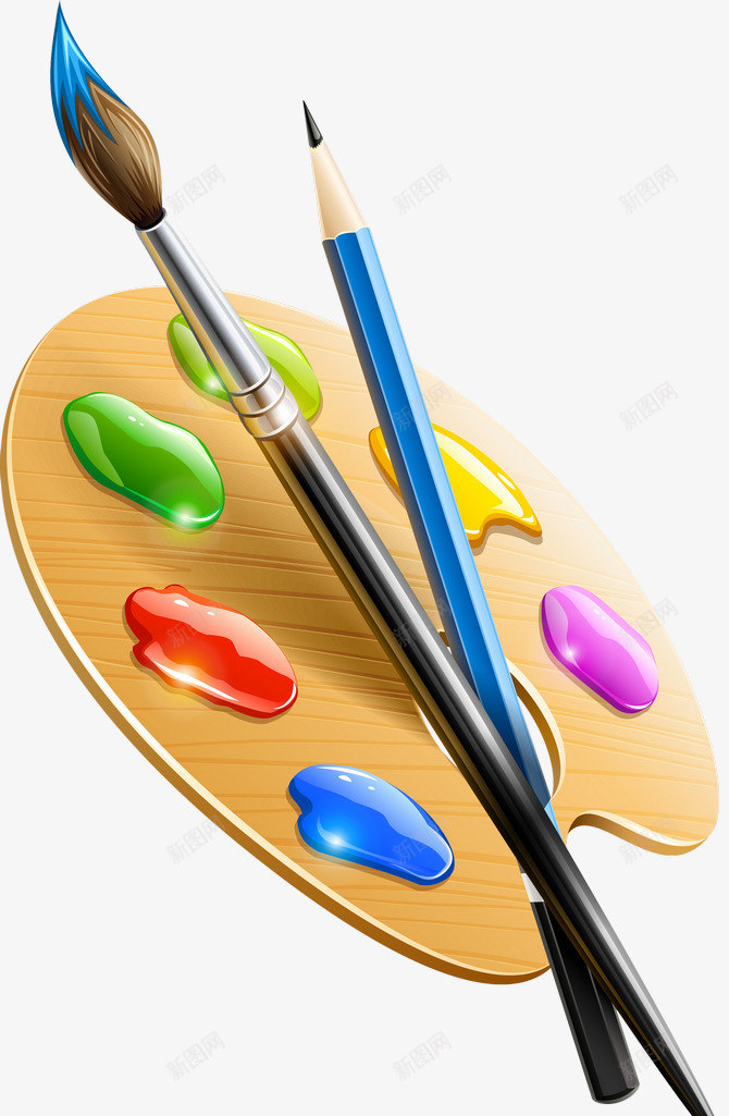 调色板png免抠素材_新图网 https://ixintu.com 工具 涂料 涂料板 画板 调色板 颜料 颜料板