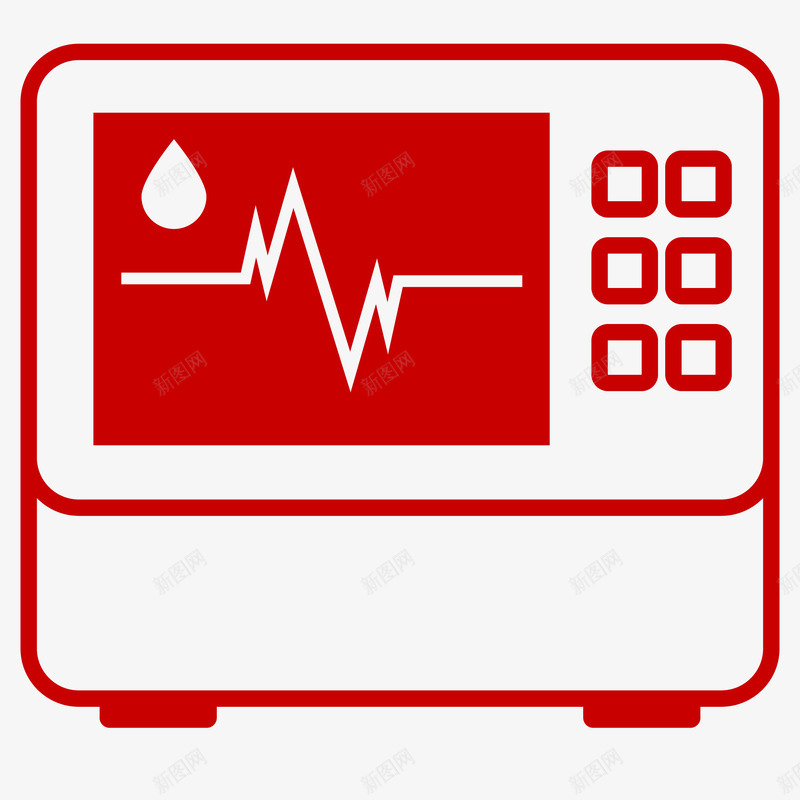 医疗仪器卡通插画矢量图ai免抠素材_新图网 https://ixintu.com 免抠PNG 动脉 医疗仪器 医疗仪器卡通插画 折线图 检测 血滴 矢量图
