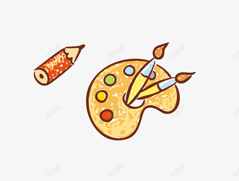 卡通手绘颜料板矢量图ai免抠素材_新图网 https://ixintu.com 卡通 手绘 铅笔 颜料板 矢量图