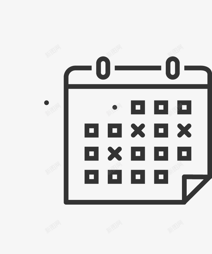 手绘日历图案png免抠素材_新图网 https://ixintu.com 卡通 图案 手绘 日历 简图 简笔 线条 黑色