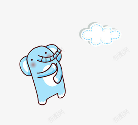 手绘大象psd免抠素材_新图网 https://ixintu.com 动物 大象 手绘大象 手绘白云