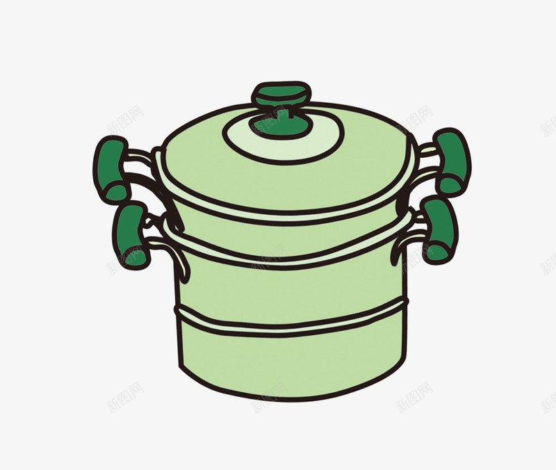 卡通煲png免抠素材_新图网 https://ixintu.com 厨房用具 煲 绿色煲