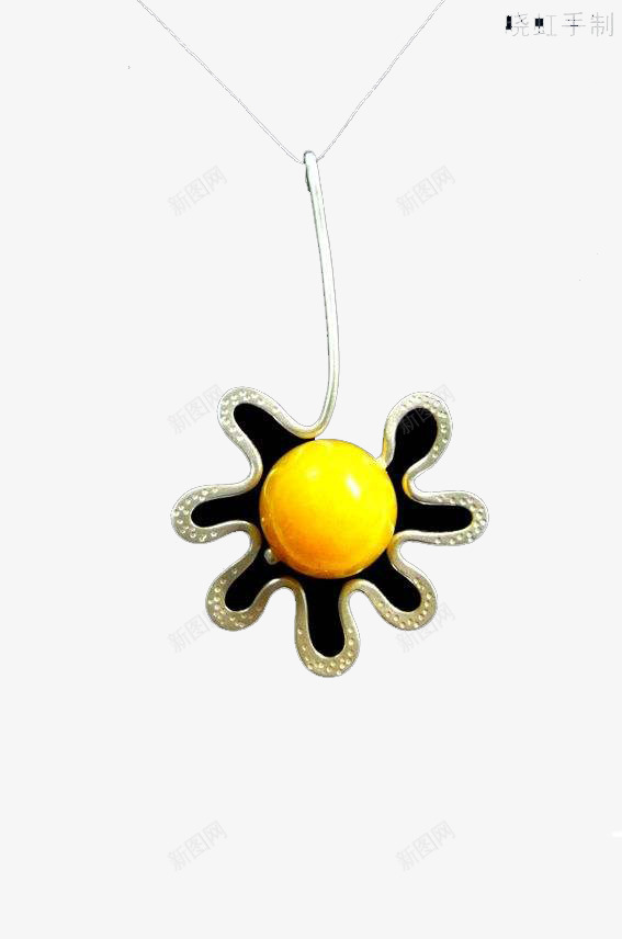 太阳花项链png免抠素材_新图网 https://ixintu.com 专属定制 元素 装饰 设计 项链 黄色