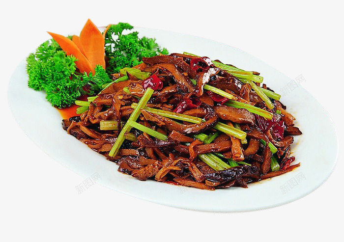 香芹素鳝丝png免抠素材_新图网 https://ixintu.com 中华美食 产品实物 家常菜 特色菜 菜肴 香芹素鳝丝
