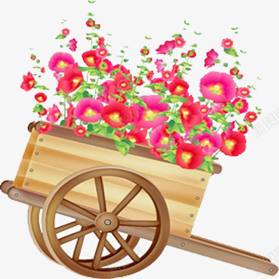 一车小花png免抠素材_新图网 https://ixintu.com 小车 牵牛花 矢量图片 美丽小花