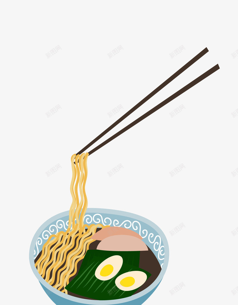 卡通面条筷子矢量图eps免抠素材_新图网 https://ixintu.com 卡通 筷子 面条 矢量图