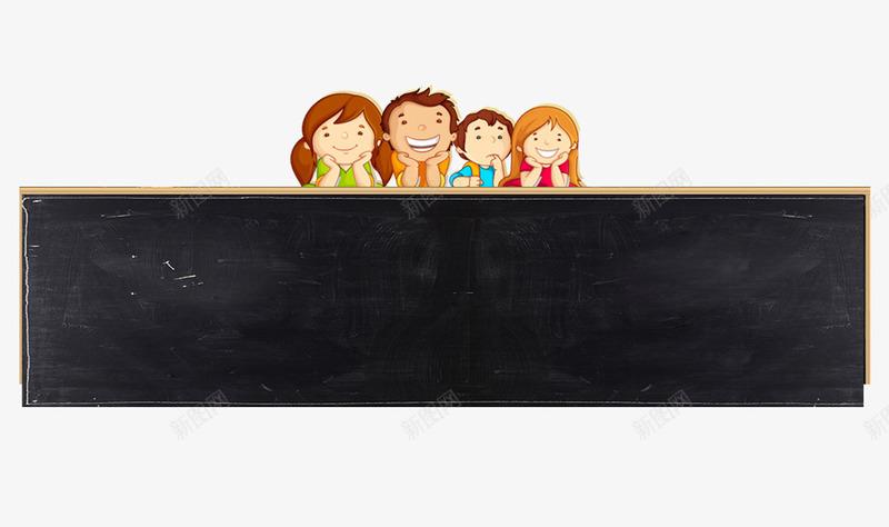 趴在黑板上的学生png免抠素材_新图网 https://ixintu.com 卡通人物 卡通女孩 卡通学生 卡通小孩 卡通男孩 卡通黑板 绿色 蓝色 黄色 黑色