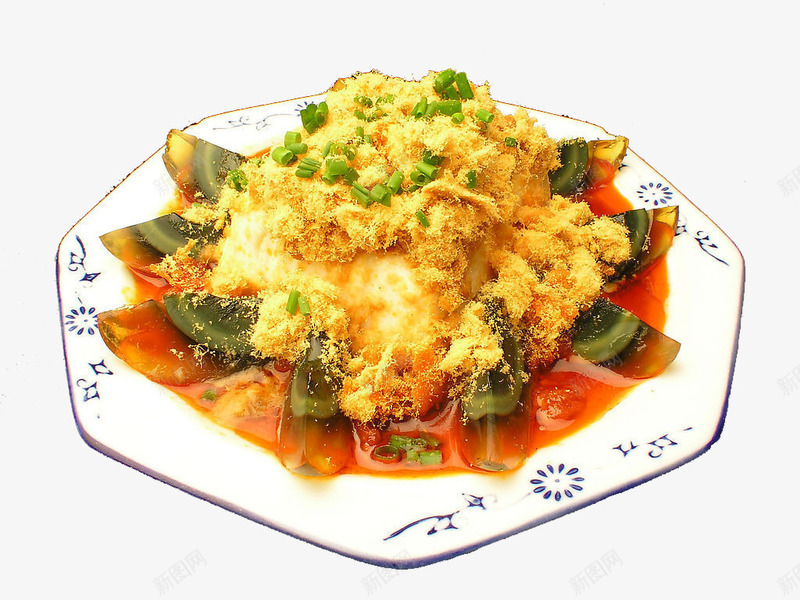 肉松皮蛋豆腐png免抠素材_新图网 https://ixintu.com 中华美食 传统美食 特色肉松皮蛋豆腐 皮蛋豆腐 美味凉菜熟菜 装饰盘子 餐饮美食
