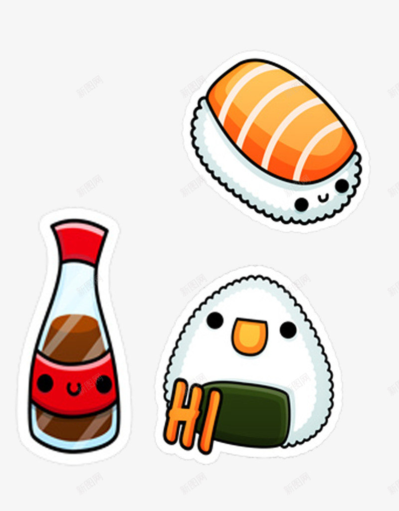 可爱饭团png免抠素材_新图网 https://ixintu.com 创意 卡通 可爱 特色 表情