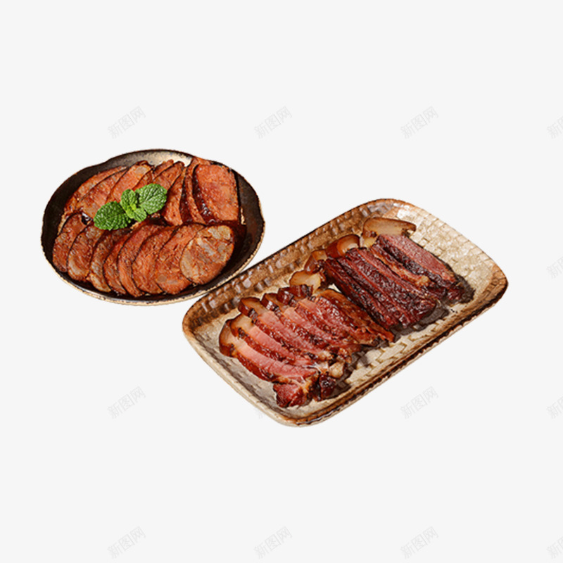 腊肉腊肠美食psd免抠素材_新图网 https://ixintu.com 广味腊肠 广味香肠 广式肉肠 特色小吃 腊肉 腊肠 风味小吃