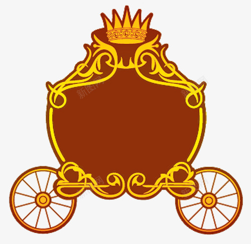 手绘马车png免抠素材_新图网 https://ixintu.com 交通工具 南瓜车 卡通车 文本框 灰姑娘南瓜马车 马车