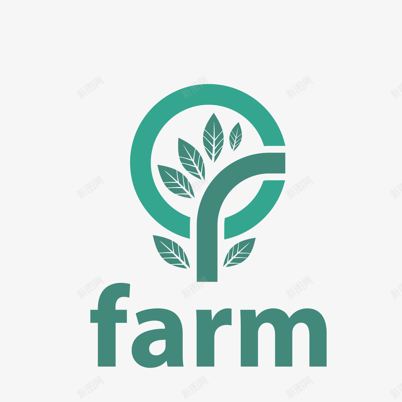 卡通扁平化农场植物logo图标png_新图网 https://ixintu.com 养殖业logo 农场 农场logo 卡通农场标志 扁平化农场标志 植物 矢量农场标志
