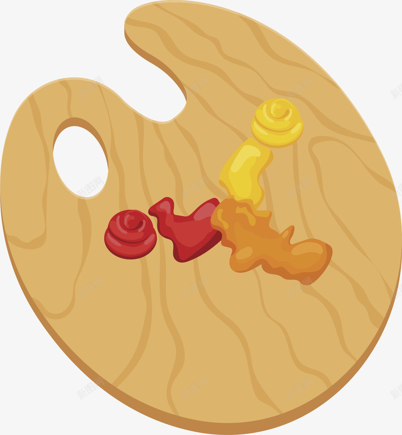 彩色调色盘png免抠素材_新图网 https://ixintu.com 免抠图 卡通有趣 彩色颜料 棕色调色盘 矢量图案 花瓣 设计图