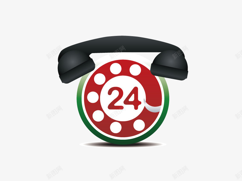 24小时电话矢量图图标ai_新图网 https://ixintu.com 电话 联系 矢量图